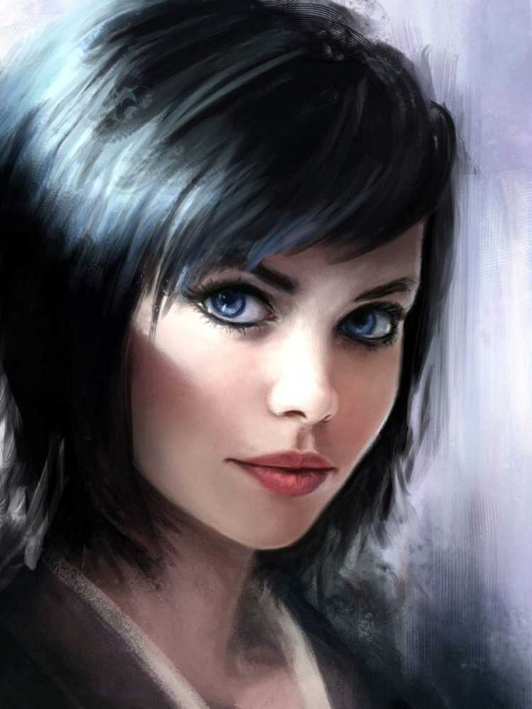 Серьезная девушка арт