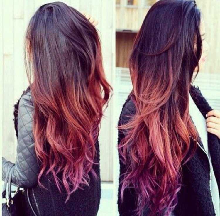 Мелирование омбре на темные волосы