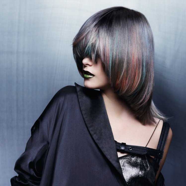 Креативное окрашивание волос средней