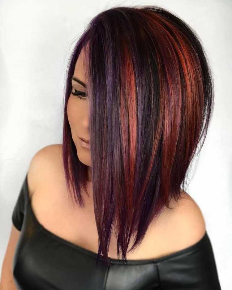 Колорирование волос на темные волосы удлиненное каре