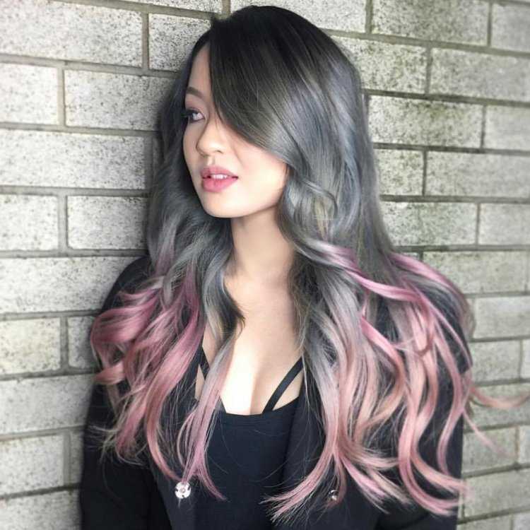 Цветное омбре на волосах