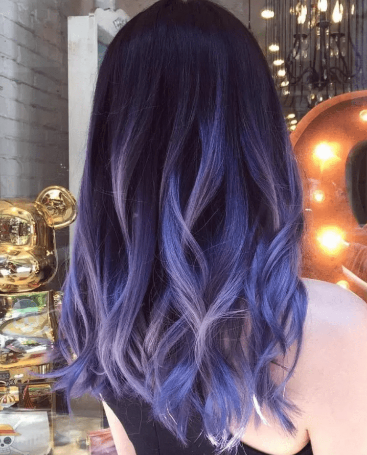 Синий балаяж