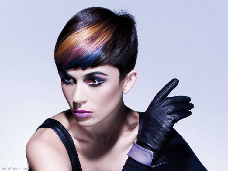 Креативное окрашивание на короткие волосы