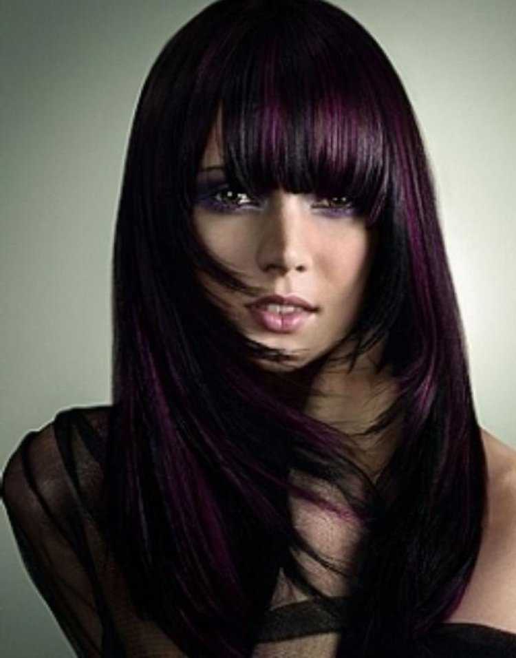 Красное колорирование на темные волосы