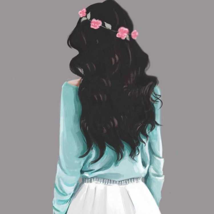 Брюнетка со спины арт