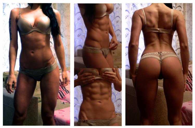 Женский пресс до после