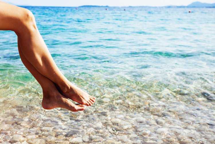 Море ноги пляж