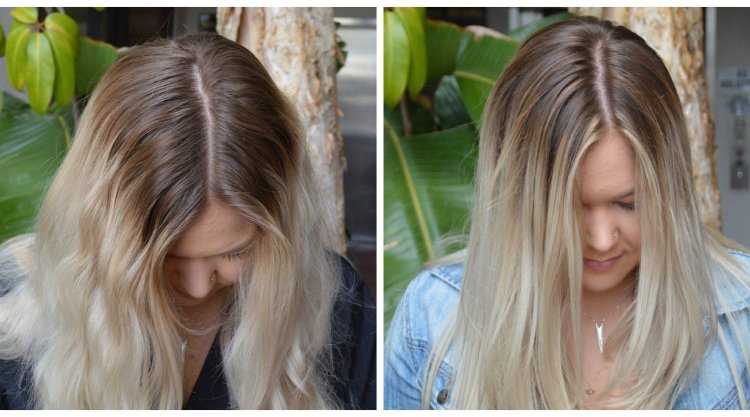 Отросшее мелирование на русых волосах