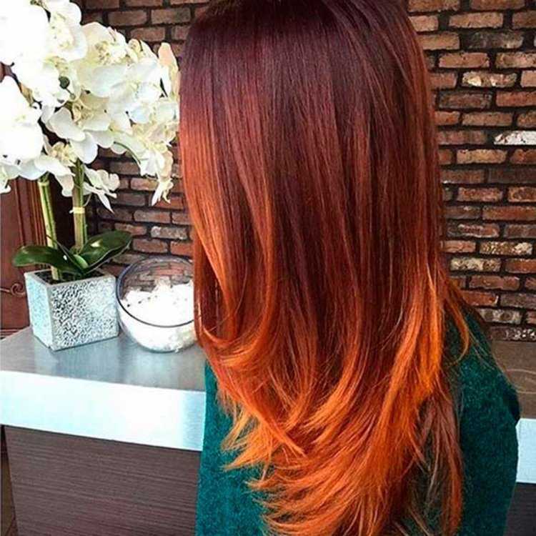 Омбре с рыжим оттенком