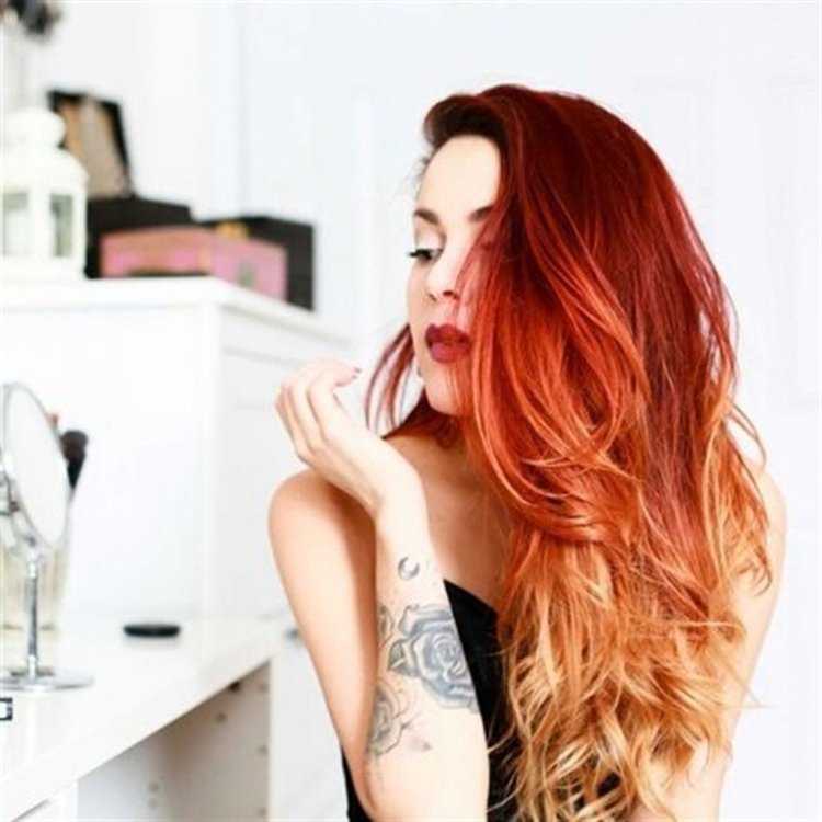 Омбре на рыжие волосы