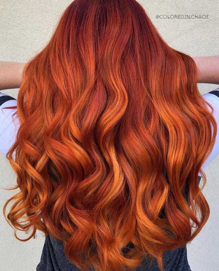 Покраска волос, необычный рыжий