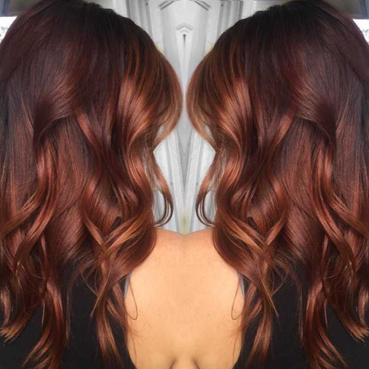 Каштаново медный балаяж