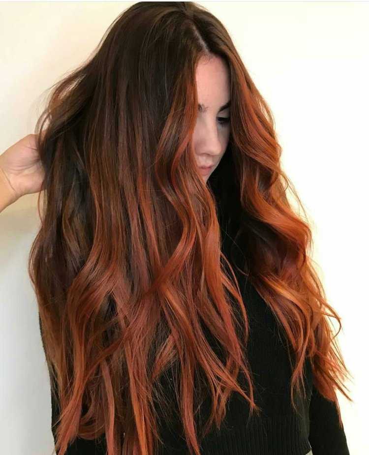 Каштаново рыжий балаяж