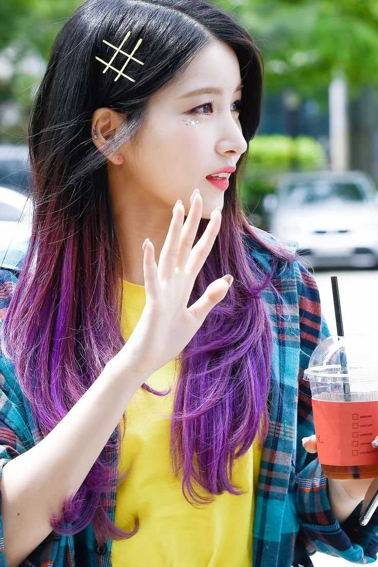 Айдолы кпоп фиолетовые волосы