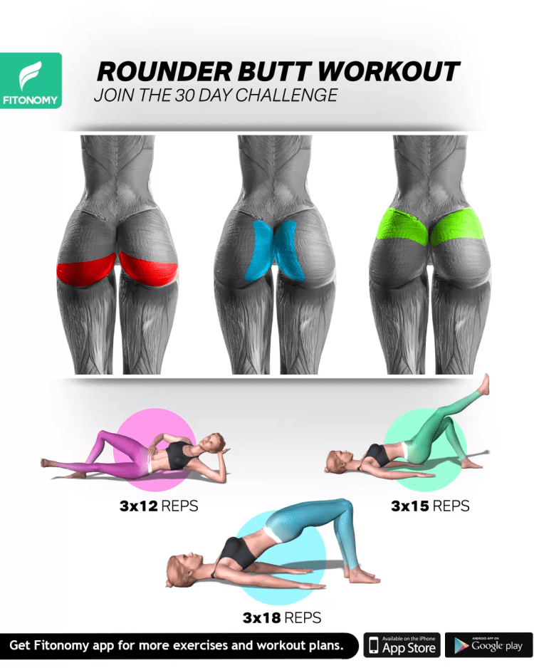 Упражнения для мышц ягодиц