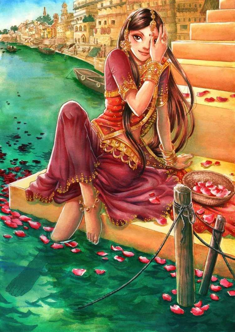 Индийский девушка шахтёр арт