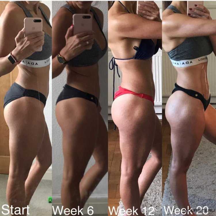 Накаченная попа до и после