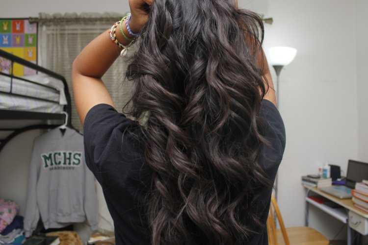 Длинные волосы со спины