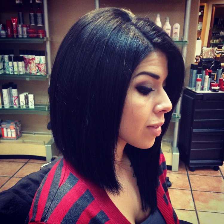 Лонг Боб на черные волосы