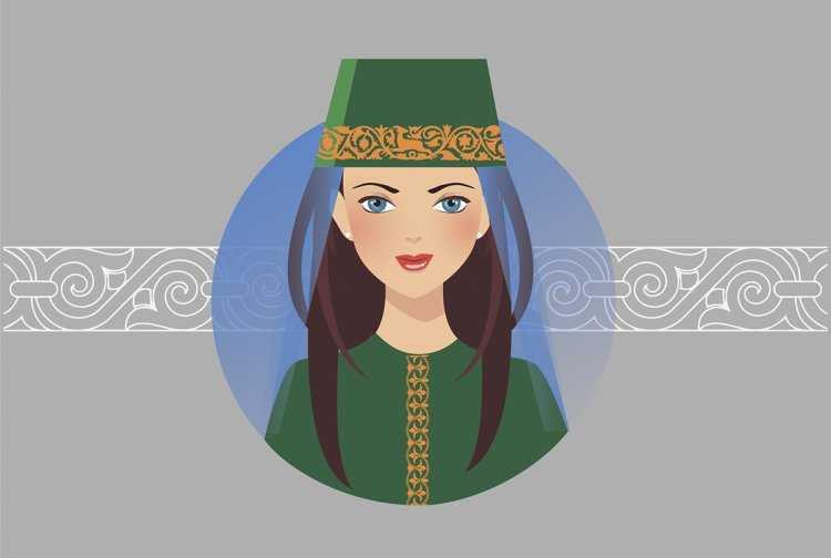 Армянка в национальном костюме рисунок