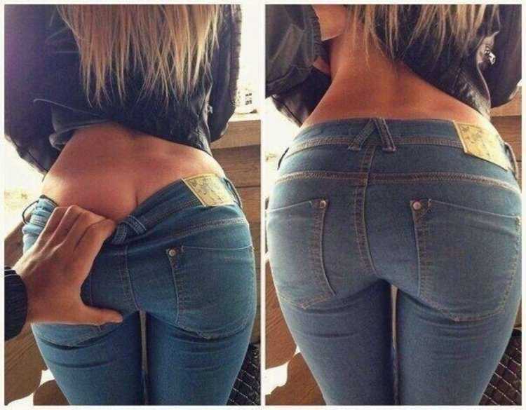 Красивые женские попки в джинсах