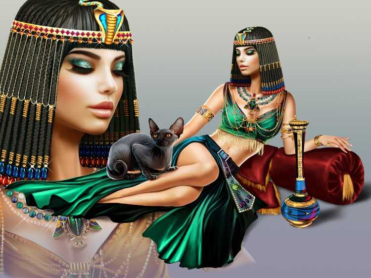 Клеопатра Египетская царица и кошка