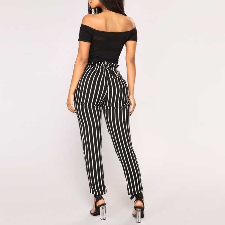 Штаны в полоску женские