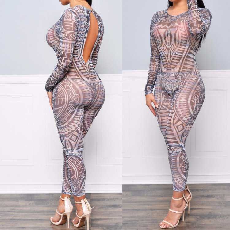 Прозрачный обтягивающий комбинезон