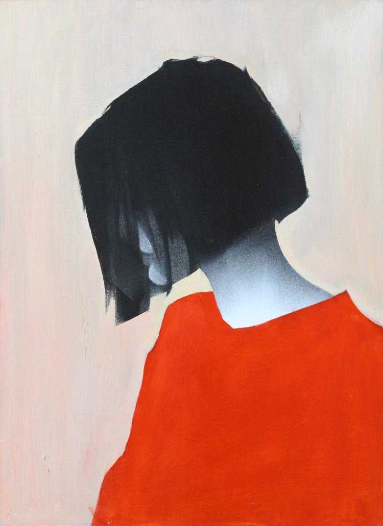 Девушка с каре акварель