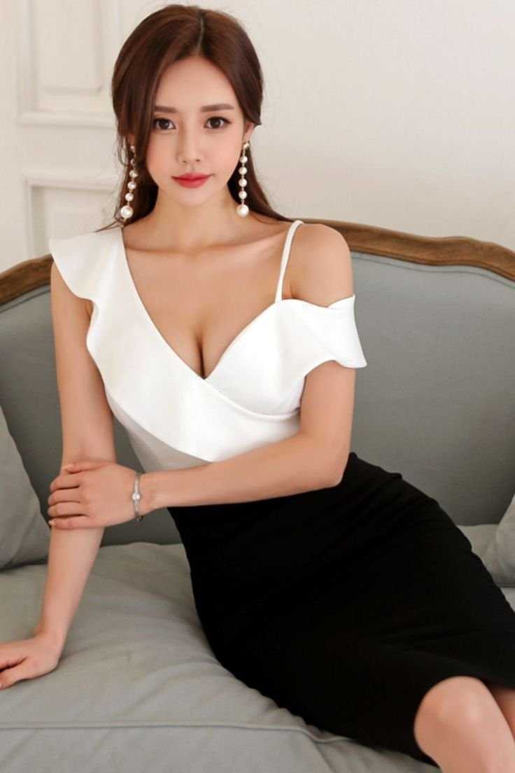 Корейская модель son youn ju в платье