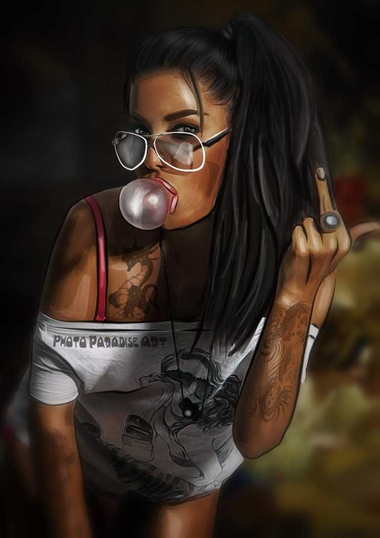 Дерзкая брюнетка в очках37