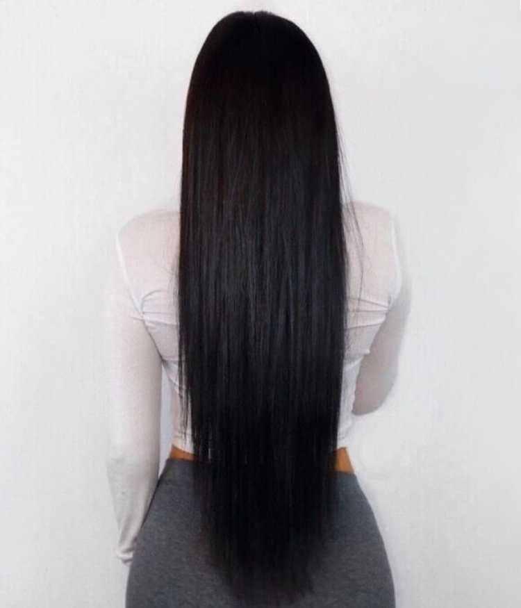 Длинные прямые черные волосы