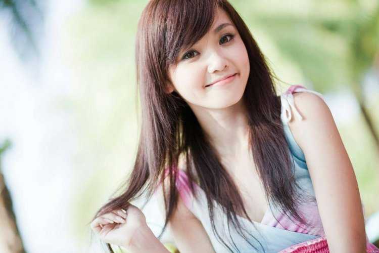 Красивые волосы японка