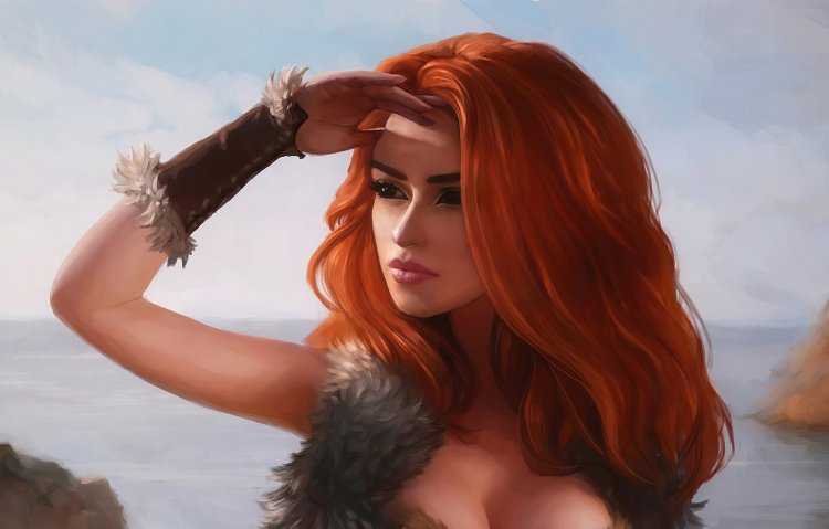 Рыжая девушка фэнтези