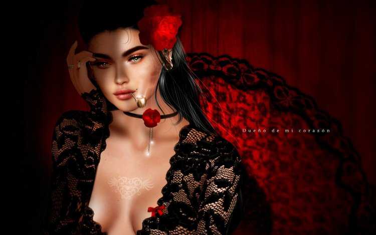 Обои девушка с розами