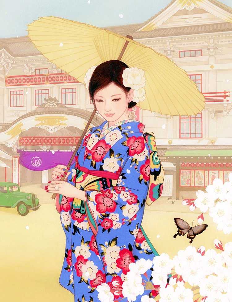 Китайская женщина в кимоно