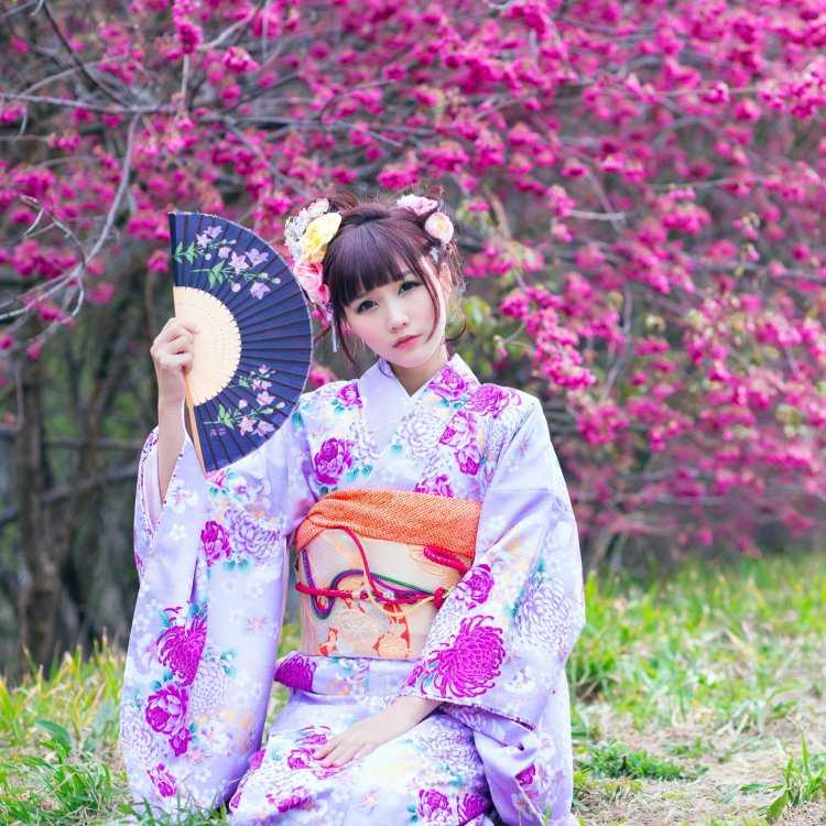 Японские Сакура на одежде