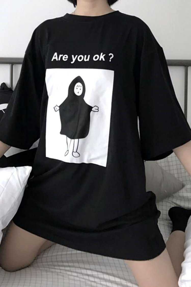 Длинная футболка оверсайз Корея