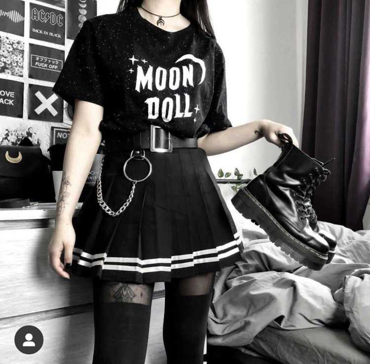 Outfit Грандж корейский черный