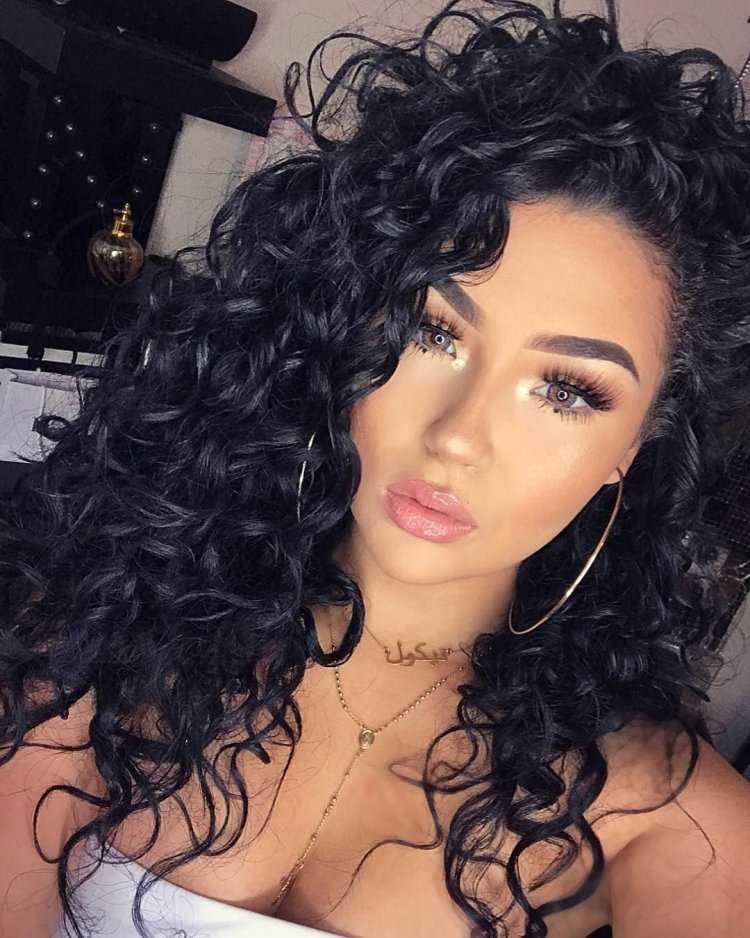 Кудри на черные длинные волосы