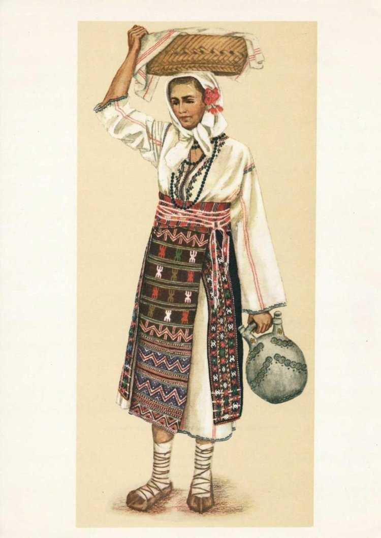 Традиционная молдавская одежда иллюстрация