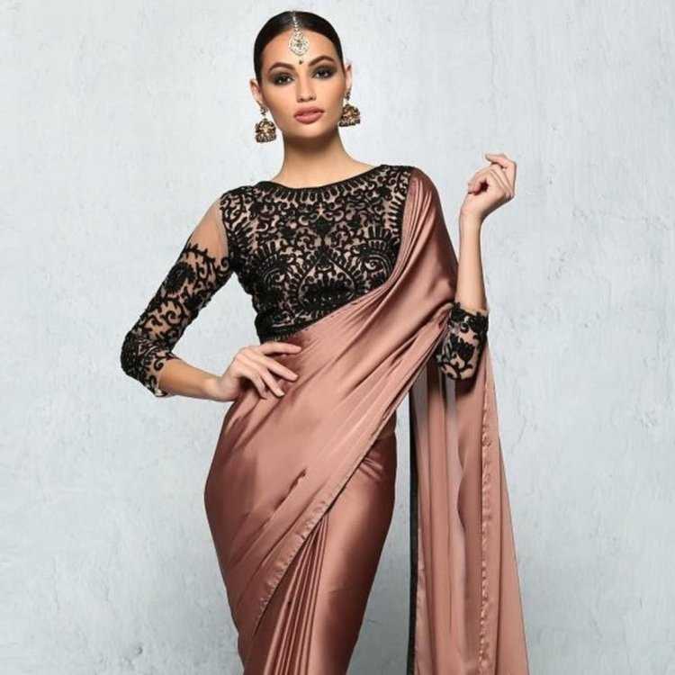 Сари шоколадного цвета