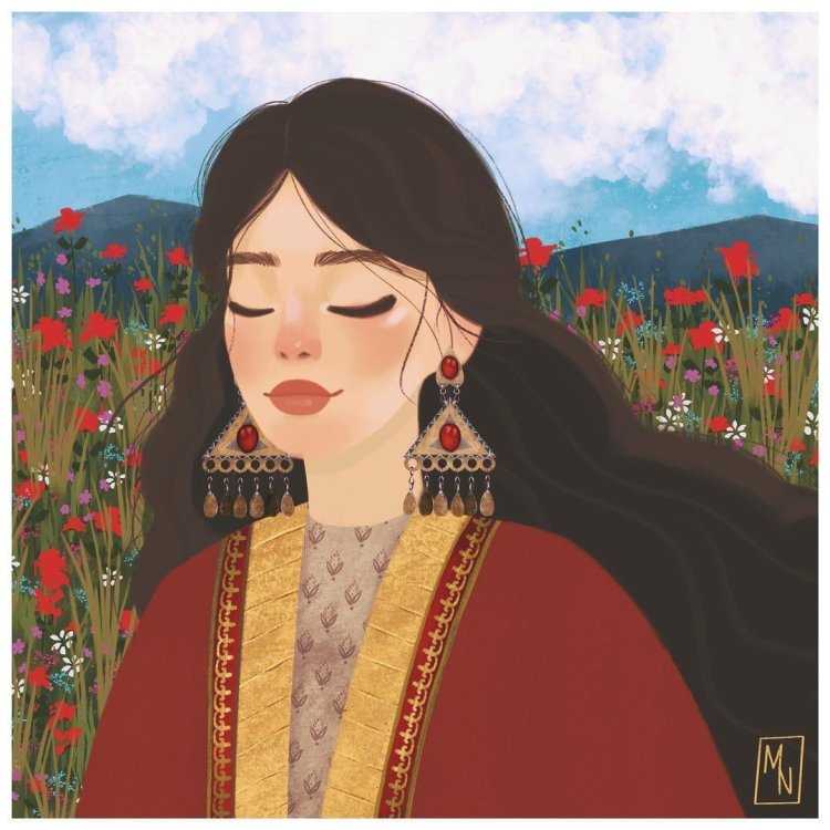 Девушка в хиджабе рисунок