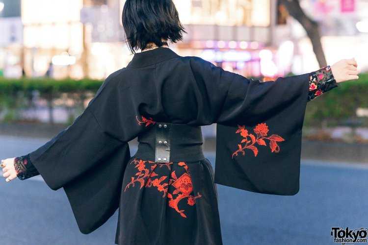 Черное хаори женское