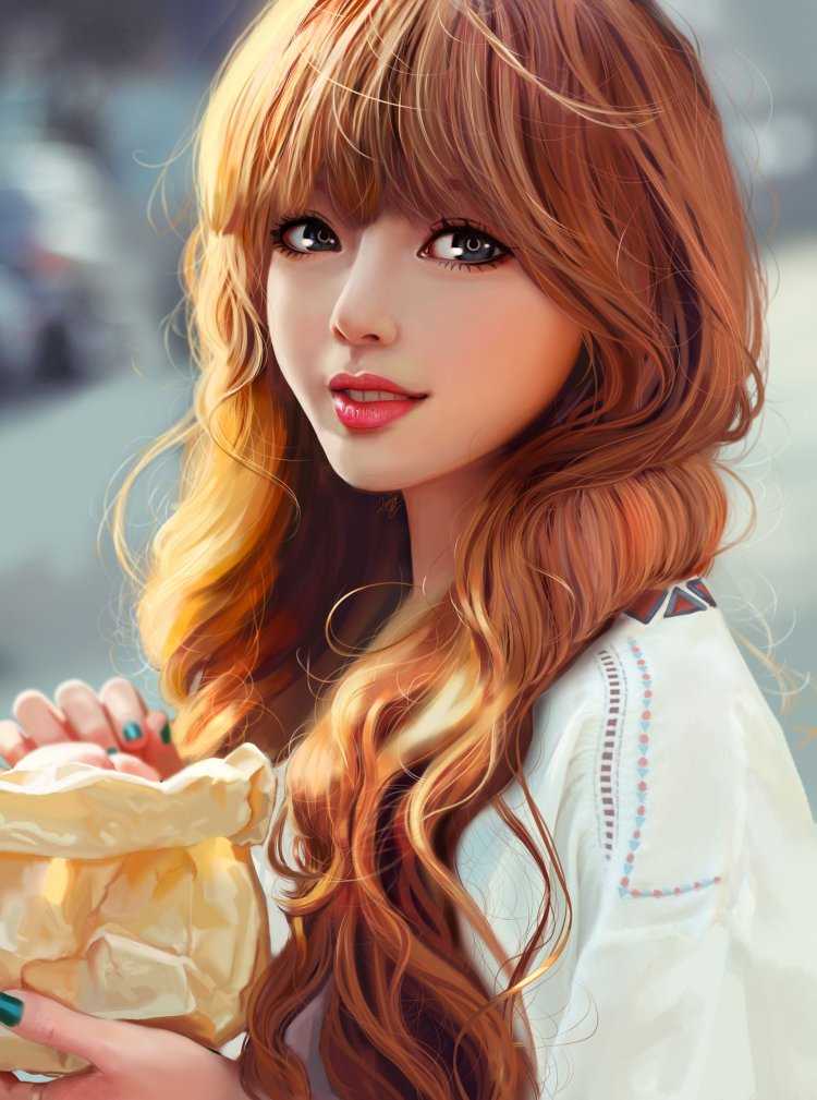 Девушка кореянка арт