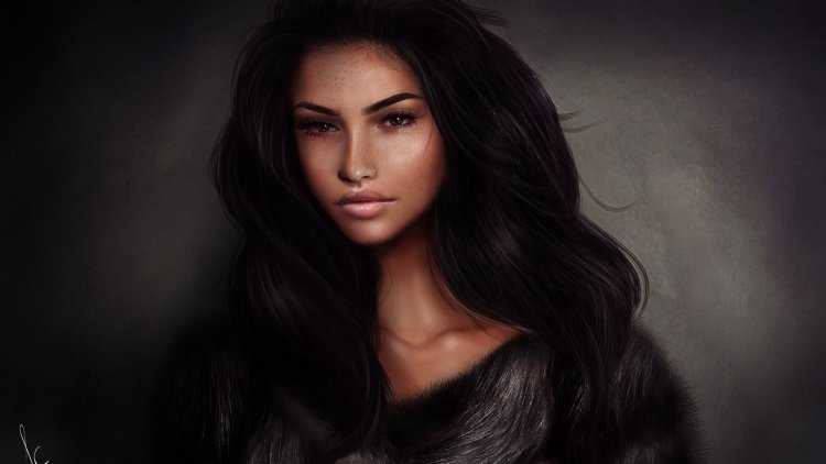 Красивая темноволосая девушка