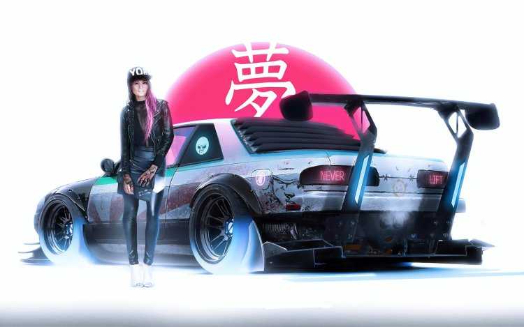 Обои в стиле японских машин