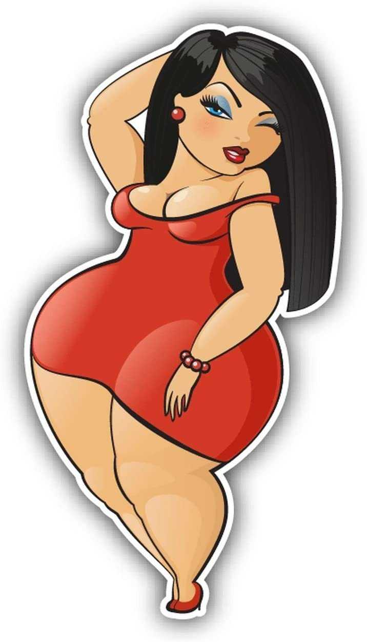 Мультяшные женщины в платье с формами