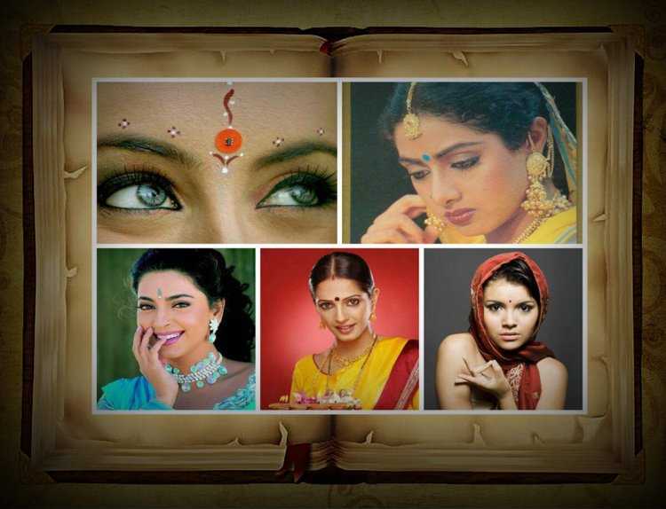 Священная точка на лбу индианки14