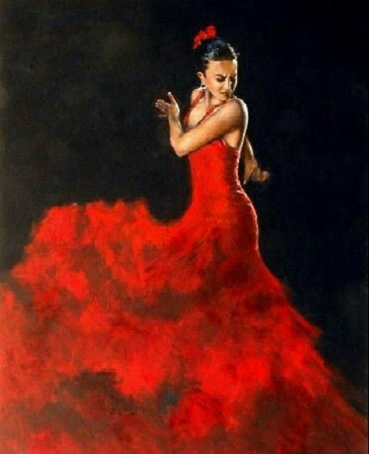 Девушка испанка танцовщица фламенко